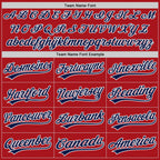 Custom Red Navy-White Split Ripped Pattern Baseball Pullover Sweatshirt Hoodie