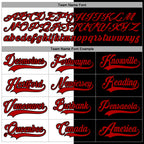 Custom Black Red-White Split Fashion Hockey Lace Neck Jersey