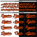 Custom Black Orange-White Split Fashion Hockey Lace Neck Jersey