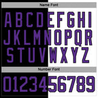 Custom Black Purple-White Split Fashion Hockey Lace Neck Jersey