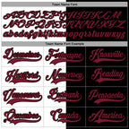 Custom Black Crimson-White Split Fashion Hockey Lace Neck Jersey