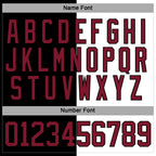 Custom Black Crimson-White Split Fashion Hockey Lace Neck Jersey