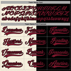 Custom Black Crimson-Cream Split Fashion Hockey Lace Neck Jersey