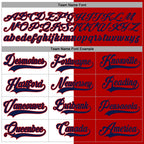 Custom Red Navy-White Split Fashion Hockey Lace Neck Jersey