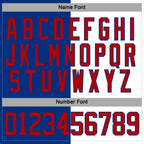 Custom Royal Red-White Split Fashion Hockey Lace Neck Jersey