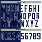 Custom Navy Gray-White Split Fashion Hockey Lace Neck Jersey