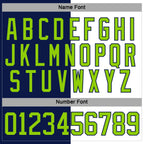 Custom Navy Neon Green-White Split Fashion Hockey Lace Neck Jersey