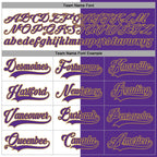 Custom Purple Old Gold-White Split Fashion Hockey Lace Neck Jersey