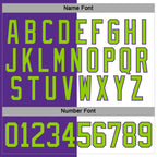 Custom Purple Neon Green-White Split Fashion Hockey Lace Neck Jersey