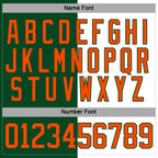 Custom Green Orange-White Split Fashion Hockey Lace Neck Jersey