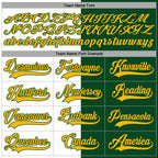 Custom Green Gold-White Split Fashion Hockey Lace Neck Jersey