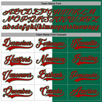 Custom Kelly Green Red-White Split Fashion Hockey Lace Neck Jersey