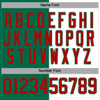 Custom Kelly Green Red-White Split Fashion Hockey Lace Neck Jersey