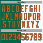Custom Kelly Green Orange-White Split Fashion Hockey Lace Neck Jersey