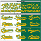 Custom Kelly Green Gold-White Split Fashion Hockey Lace Neck Jersey