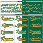 Custom Kelly Green Old Gold-White Split Fashion Hockey Lace Neck Jersey