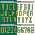 Custom Kelly Green Old Gold-White Split Fashion Hockey Lace Neck Jersey