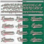 Custom Kelly Green Medium Pink-White Split Fashion Hockey Lace Neck Jersey