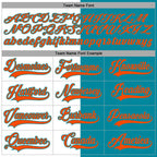 Custom Teal Orange-White Split Fashion Hockey Lace Neck Jersey