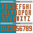 Custom Teal Orange-White Split Fashion Hockey Lace Neck Jersey