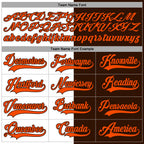 Custom Brown Orange-White Split Fashion Hockey Lace Neck Jersey