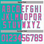 Custom Aqua Pink-White Split Fashion Hockey Lace Neck Jersey