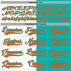 Custom Aqua Orange-White Split Fashion Hockey Lace Neck Jersey