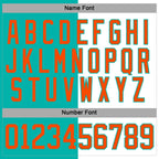 Custom Aqua Orange-White Split Fashion Hockey Lace Neck Jersey