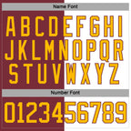 Custom Burgundy Gold-White Split Fashion Hockey Lace Neck Jersey