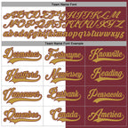 Custom Burgundy Old Gold-White Split Fashion Hockey Lace Neck Jersey