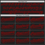 Custom Black Red Split Ripped Pattern Baseball Pullover Sweatshirt Hoodie