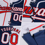 Custom Black Gray-White Split Ripped Pattern Baseball Pullover Sweatshirt Hoodie