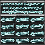 Custom Black White-Teal Split Ripped Pattern Baseball Pullover Sweatshirt Hoodie