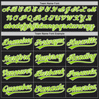 Custom Black Neon Green-White Split Ripped Pattern Baseball Pullover Sweatshirt Hoodie