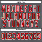 Custom Steel Gray Red-White Hockey Lace Neck Jersey