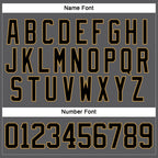 Custom Steel Gray Black-Old Gold Hockey Lace Neck Jersey