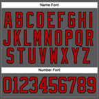 Custom Steel Gray Red-Black Hockey Lace Neck Jersey