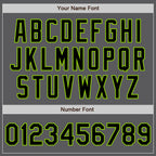 Custom Steel Gray Black-Neon Green Authentic Baseball Jersey