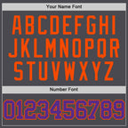 Custom Steel Gray Purple-Orange Authentic Basketball Jersey