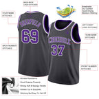 Custom Steel Gray Purple-White Authentic Basketball Jersey