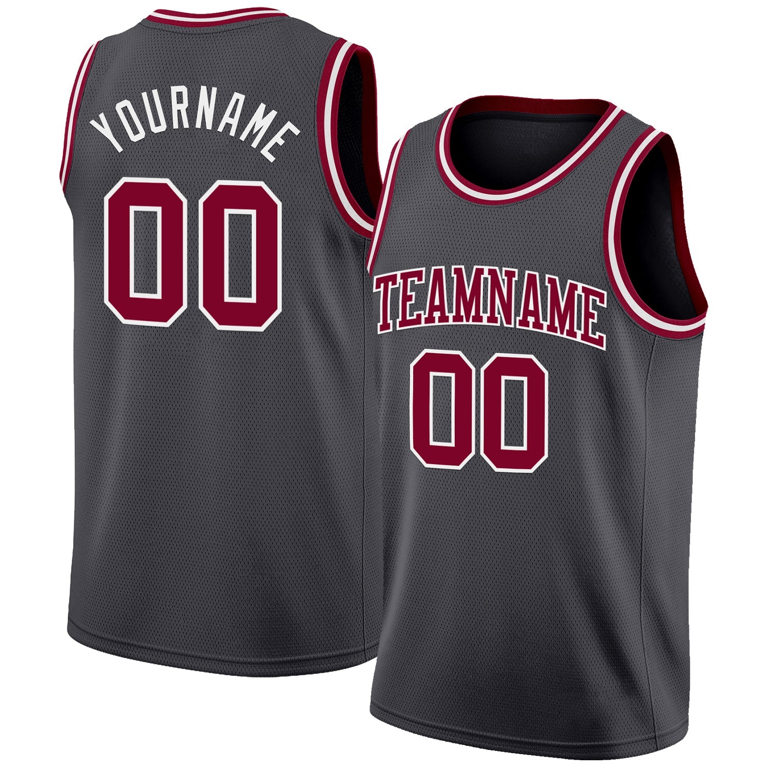 Custom Steel Gray Maroon-White Authentic Basketball Jersey