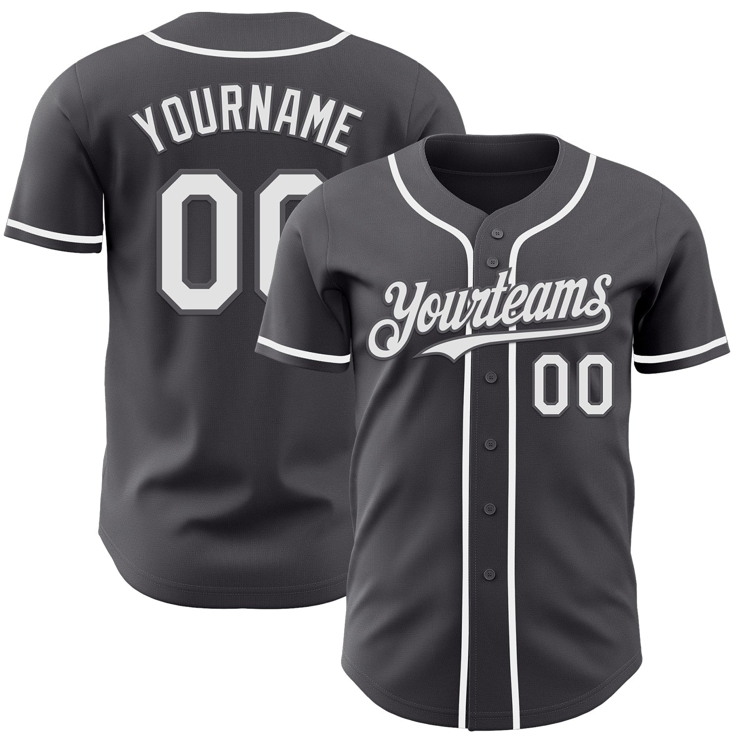 Custom Steel Gray White Authentic Baseball Jersey
