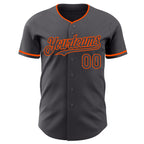 Custom Steel Gray Orange Authentic Baseball Jersey