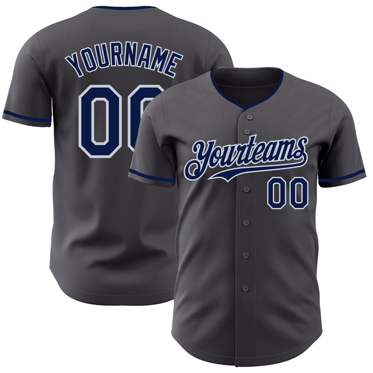Custom Steel Gray Silver Authentic Baseball Jersey