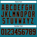 Custom Teal Black-Orange Hockey Lace Neck Jersey