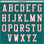 Custom Teal White-Red Authentic Baseball Jersey