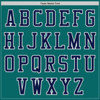 Custom Teal Navy-White Authentic Baseball Jersey