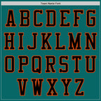 Custom Teal Black-Orange Authentic Baseball Jersey