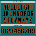 Custom Teal Black-Orange Authentic Baseball Jersey