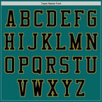 Custom Teal Black-Old Gold Authentic Baseball Jersey